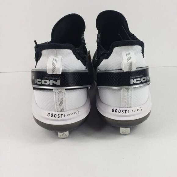 Men's FY4178 Adidas Icon 7 Boost Metal Baseball Cleats Size 12.5 Black & White - Picture 6 of 10